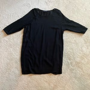French Connection, black lace sleeve tunic dress